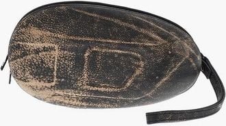 Diesel Leather Clutch with Oval Design and Embossed Monogram size One Size