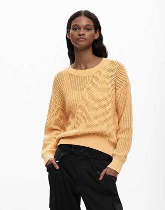 Desigual Maglione lavorato basic giallo