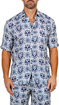 Maceoo Galileo Marthy Short Sleeve Button-Up Shirt in White at Nordstrom, Size 2