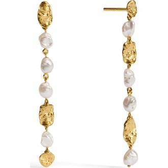 Monica Vinader Capri Freshwater Pearl Drop Earrings in 18K Gold Vermeil/pearl at Nordstrom