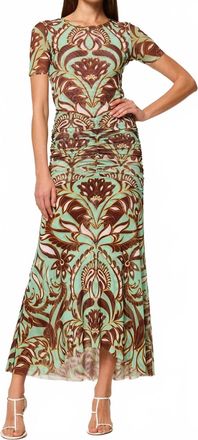 Misa Ollie Skirt In Bown Vintage Botanical Mesh