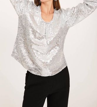 Tyler B&ouml;e Carter Sequined Top In Silver