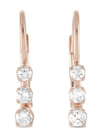 Luxury Bazaar 14kt roségouden oorringen met diamant - Roze
