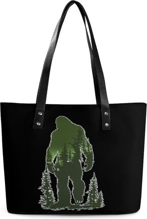 Generic Bigfoot Tree Tote Bags for Women Cute Shoulder Purses Handbags