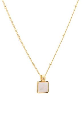 st. Moran Mini Square Mother-of-Pearl Pendant Necklace in White at Nordstrom
