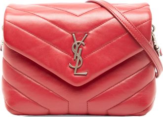 Saint Laurent Pre-owned Womens Toy Matelasse Leather Monogram Loulou Crossbody - Poppy - One Size