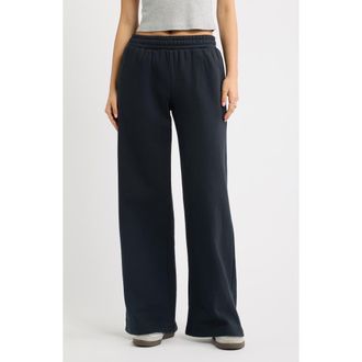 BP. Low Rise Wide Leg Sweatpants in Black Jet at Nordstrom, Size Xx-Small