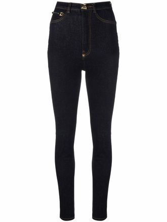 Philipp Plein super high waist jeggings - women - Polyester/Cotton/Spandex/Elastane - 25 - Blue