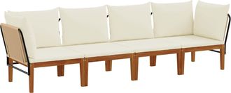 vidaXL 4 Uds. Madera De Acacia S&oacute;lida Y Cuerda Natural Vidaxl