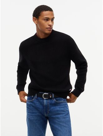 Tommy Hilfiger Mens Tommy Jeans Waffled Crewneck Sweater - Black - XXL