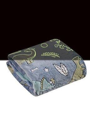 Luxury Home Glow in the Dark Fleece Throw Blanket in Dinosaur/Friends at Nordstrom Rack