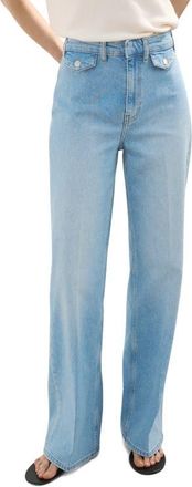 Mango Flap Pocket Jeans in Medium Blue at Nordstrom, Size 12