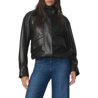 Joe's Cohen Leather Bomber Jacket in Black at Nordstrom, Size X-Small