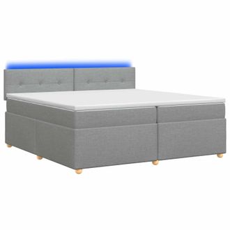 vidaXL Letto Box Spring Con Materasso Grigio Chiaro 200 X 200 Cm Vidaxl