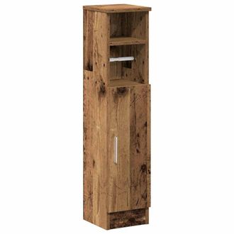 vidaXL Vidaxl Mobile Da Bagno Con Portarotolo Legno Antico 20,5x22x90 Cm