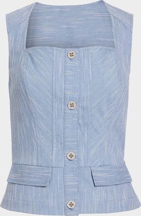 Ramy Brook Suki Textured Button-Front Top