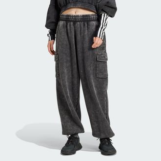 adidas Originals ADIDAS Originals Womens Acid-Washed Sweat Pants - Black Cotton - Size X-Large