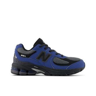 New Balance Kids 2002 Bungee Lace in Blue/Grey Synthetic, size 13.5