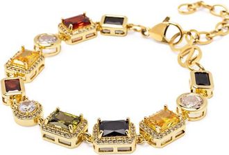 Nialaya Gold Gemstone Bracelet in Multicolor Stones at Nordstrom, Size X-Large