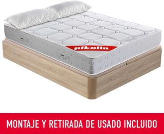 Pikolin Colch&oacute;n y Canap&eacute;, Muelles ensacados y Visco, madera, 150x200