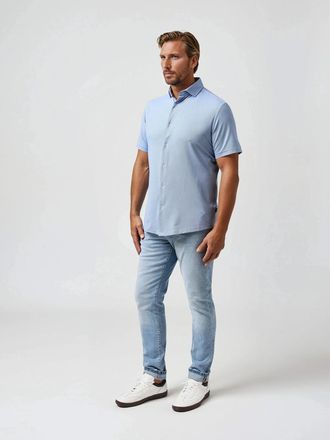 Stone Rose Core Techno Stretch SS Button-Up Shirt in Navy at Nordstrom, Size Xx-Large