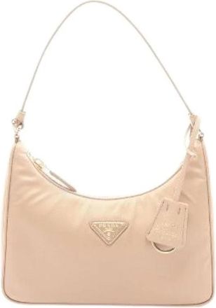 Prada Pre-owned Re-Edition 2005 Re-Nylon Mini Bag - Dames - Vintage Schoudertas - Beige - ONE Size - Nylon - Vintage