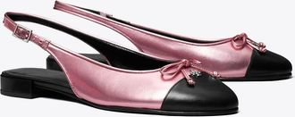 Tory Burch Womens Cap-Toe Slingback, size 7.5