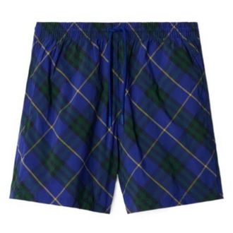 Burberry Check Print Swim Shorts, Size XX-Large
