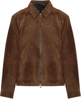 AllSaints Rhone Su&egrave;de Jas - Heren - Leren en Su&egrave;de Jassen - Bruin - XS - Su&egrave;de - Jassen