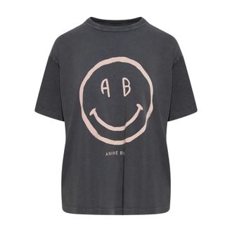 Anine Bing Cade Tee Smiley - female - Anine Bing - T-Shirts - Gray - XS - Tops