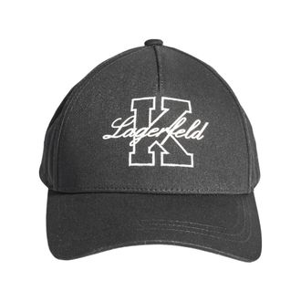 Karl Lagerfeld Cappello Visiera Firma - Heren - Petten - Zwart - ONE Size - Katoen - Accessoires