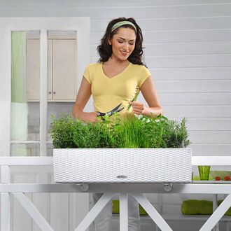 Lechuza Lechuza Jardinera Balconera Cottage 80 All-in-one Blanco