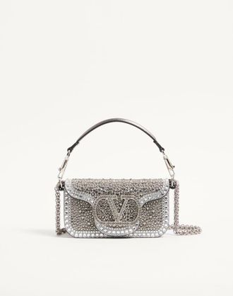 Valentino Garavani Valentino Garavani Loc&ograve; small shoulder bag with rhinestone appliqu&eacute; Wo