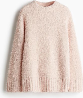 H&M Flauschiger Pullover - Helles Mattrosa