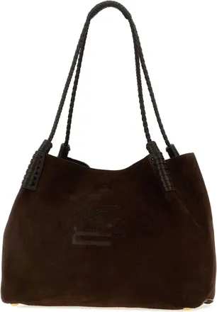 Etro Womens Sark Brown Suede Medium Libra Shopping Bag M0406 Borse A Mano