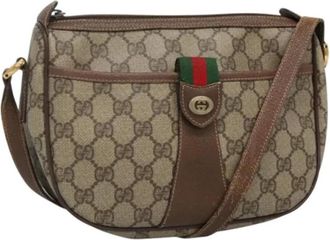 Gucci Pre-owned Leather gucci-bags - Dames - Vintage Schoudertas - Beige - ONE Size - Leer - Vintage