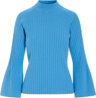 Bitte Kai Rand Tops, Dames, Blauw, S, Rib Knit Turtleneck Top
