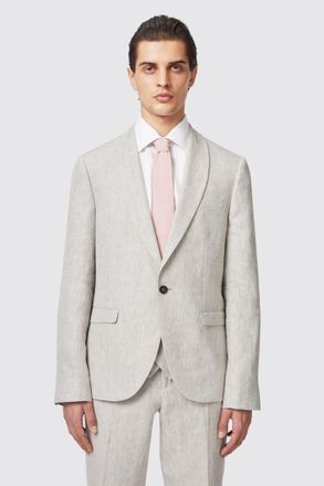 Twisted Tailor Mens Claremont Slim Fit Stone Linen Jacket - Size 36 (Chest)