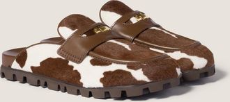 Miu Miu Printed leather mule