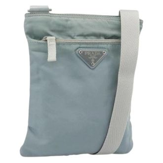 Prada Pre-owned Cross Body Bags, female, Blue, Size: ONE SIZE Pre-owned Vintage Nylon Shoulder Bag