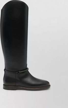 Brunello Cucinelli leather chain-embellished ankle boots