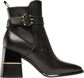 Tory Burch Modieuze Laarzen met Hak - Dames - Laarzen met Hak - Zwart - 36 1/2 EU - Leer - Schoenen