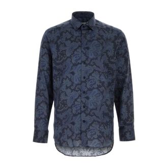 Etro Heren, Overhemden, Blauw, Maat: M Satijn