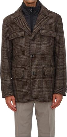 Peuterey Bruine Wollen Jassen - Heren - Blazers - Bruin - XL - Wol - Jassen