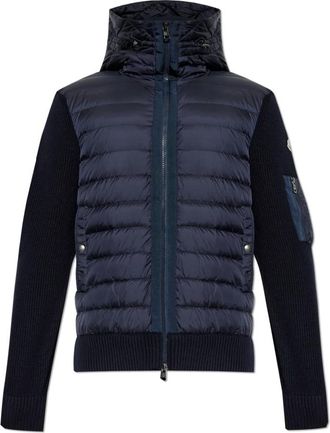 Moncler Vest met donsgevulde voorkant - Heren - Vesten - Blauw - S - Leer - Truien & Vesten