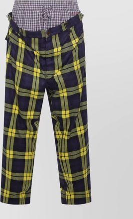 Vivienne Westwood checkered trousers drawstring button detail