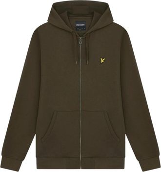 Lyle & Scott Heren Sweatshirts - Heren - Vesten met rits - Groen - S - Katoen - Hoodies & sweatvesten
