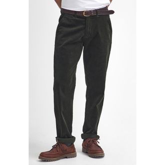 Barbour Tailored Fit Cotton Stretch Corduroy Chinos in Forest at Nordstrom, Size 42