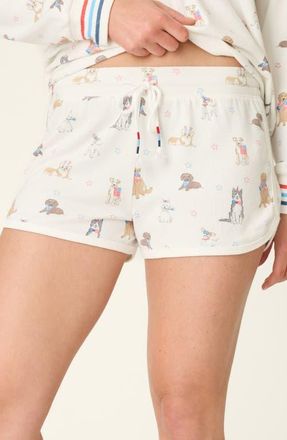 PJ Salvage Red, White & Woof Jersey Pajama Shorts in Ivory at Nordstrom, Size X-Small
