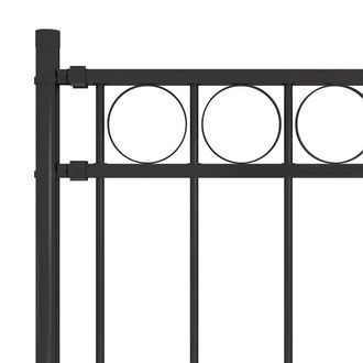 Berkfield Home Elegant Garden Fence Steel 1.7x1 m Black